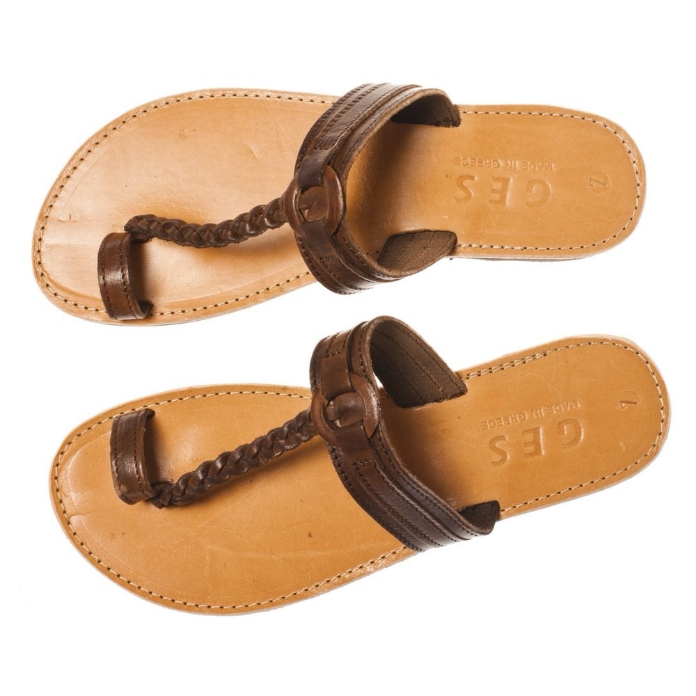 GES Classic Leather Handmade Woman’s Sandal. Made In Greece. Sz 6